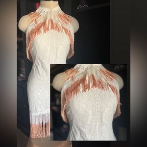 Shyanne Women's Fringe Halter Bodycon Dress